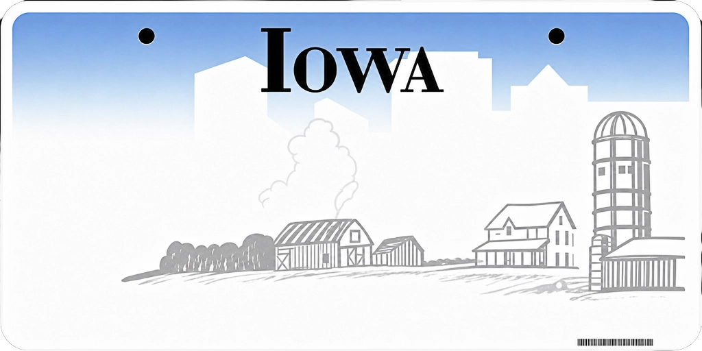 Iowa license plate