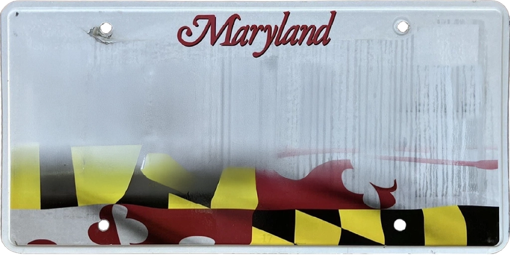 Maryland license plate